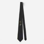Modernes minimalistisches Schwarz & Gold farbiges Krawatte (Vorderseite)