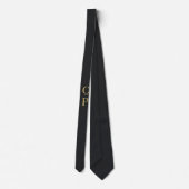 Modernes minimalistisches Schwarz & Gold farbiges Krawatte (Rückseite)
