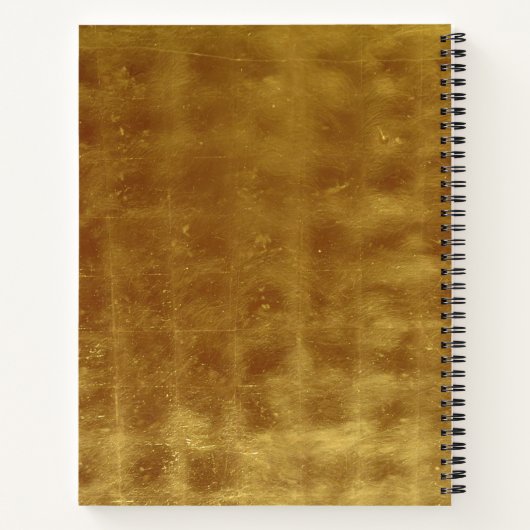 Modernes Minimalistisches Schwarz-Gold-Fohlen-Mono Notizblock (Rückseite)