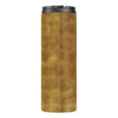 Modernes Minimalistisches Schwarz-Gold-Fohlen-Mono Thermosbecher (Rückseite)