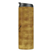 Modernes Minimalistisches Schwarz-Gold-Fohlen-Mono Thermosbecher (Nach rechts gedreht)