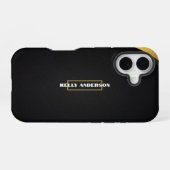 Modernes Minimalistisches Schwarz & Gold-Muster mi iPhone 16 Hülle (Rückseite (Horizontal))