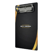 Modernes Minimalistisches Schwarz & Gold-Muster mi Mini Klemmbrett (Gewinkelt2)