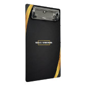 Modernes Minimalistisches Schwarz & Gold-Muster mi Mini Klemmbrett (Schrägansicht)