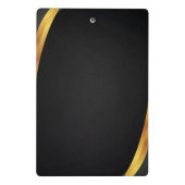 Modernes Minimalistisches Schwarz & Gold-Muster mi Mini Klemmbrett (Rückseite)