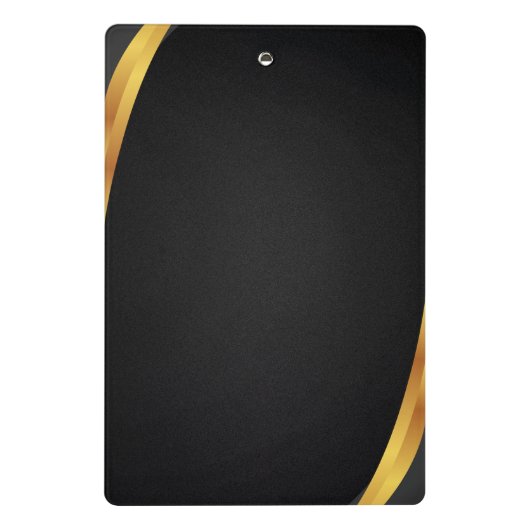 Modernes Minimalistisches Schwarz & Gold-Muster mi Mini Klemmbrett (Rückseite)