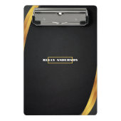 Modernes Minimalistisches Schwarz & Gold-Muster mi Mini Klemmbrett (Vorderseite)
