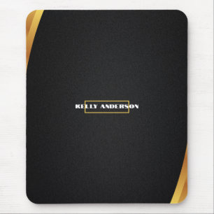 Modernes Minimalistisches Schwarz & Gold-Muster mi Mousepad