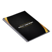 Modernes Minimalistisches Schwarz & Gold-Muster mi Notizblock (Rechte Seite)