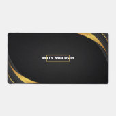 Modernes Minimalistisches Schwarz & Gold-Muster mi Schreibtischunterlage (Vorderseite)