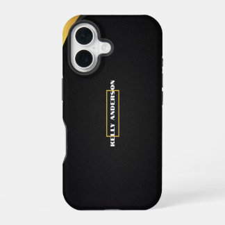 Modernes minimalistisches Schwarz-Gold-Muster mit iPhone 16 Hülle