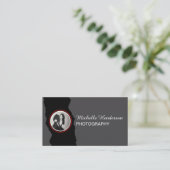 Modernes Minimalistisches Schwarz & Grau 1 Foto Visitenkarte (Stehend Vorderseite)