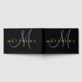 Modernes Minimalistisches Schwarz-Grau-Monogramm-H Gästebuch (Voll)