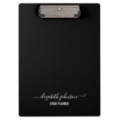 Modernes Minimalistisches Schwarz Klemmbrett (Vorderseite)