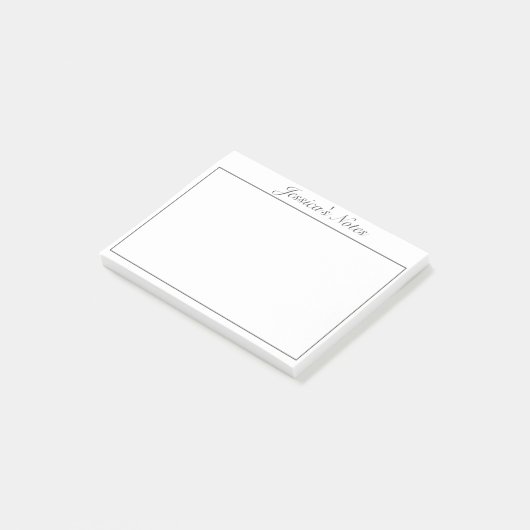 Modernes Minimalistisches Schwarz Post-it Klebezettel (angewinkelt)