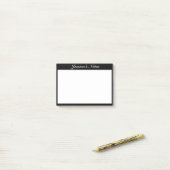 Modernes Minimalistisches Schwarz Post-it Klebezettel (Auf Schreibtisch)