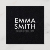Modernes Minimalistisches Schwarz Quadratische Visitenkarte (Vorderseite)