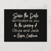 Modernes Minimalistisches Schwarz und Creme Save t Postkarte (Vorderseite)