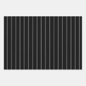 Modernes, minimalistisches Schwarz und Grau gestre Geschenkpapier Set (Vorderseite)
