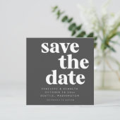 Modernes Minimalistisches Schwarz und Weiß, einfac Save The Date (Stehend Vorderseite)