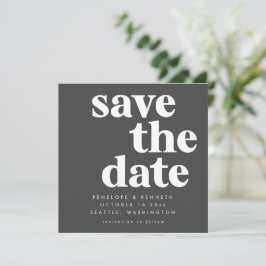 Modernes Minimalistisches Schwarz und Weiß, einfac Save The Date