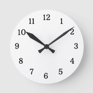 Modernes Minimalistisches Schwarz und Weiß Runde Wanduhr