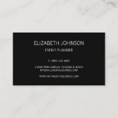 Modernes Minimalistisches Schwarz Visitenkarte (Rückseite)