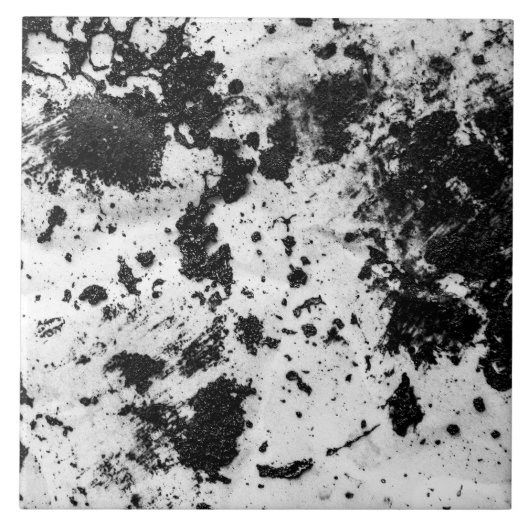 Modernes Minimalistisches Schwarz-Weiß-Abstraktes Fliese (Vorderseite)