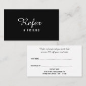 Modernes Minimalistisches Schwarz-Weiß-Beruflich Empfehlungskarte (Vorne/Hinten)