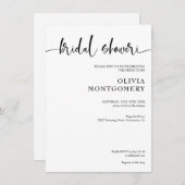 Modernes Minimalistisches Schwarz-Weiß-Brautparty Einladung (Vorne/Hinten)