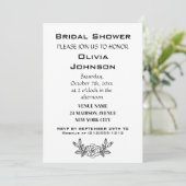 Modernes Minimalistisches Schwarz-Weiß-Brautparty Einladung (Stehend Vorderseite)