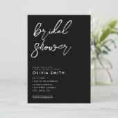 Modernes Minimalistisches Schwarz-Weiß-Brautparty Einladung (Stehend Vorderseite)