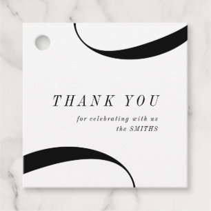 Modernes, minimalistisches Schwarz-Weiß Dankeschön Geschenkanhänger
