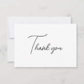 Modernes Minimalistisches Schwarz/Weiß Dankeskarte (Vorderseite)