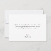 Modernes Minimalistisches Schwarz/Weiß Dankeskarte (Rückseite)