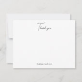 Modernes Minimalistisches Schwarz/Weiß Dankeskarte (Vorderseite)