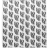 Modernes Minimalistisches Schwarz/Weiß Duschvorhang (Vorderseite)