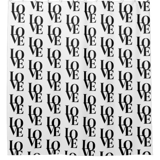 Modernes Minimalistisches Schwarz/Weiß Duschvorhang (Vorderseite)