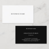 Modernes Minimalistisches Schwarz-weiß Einfaches B Visitenkarte (Vorne/Hinten)