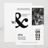 Modernes Minimalistisches Schwarz/Weiß Einladung (Vorne/Hinten)