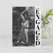 Modernes Minimalistisches Schwarz-Weiß-Foto Einladung (Stehend Vorderseite)