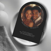 Modernes Minimalistisches Schwarz-Weiß-Foto Einladung