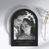 Modernes Minimalistisches Schwarz-Weiß-Foto Einladung