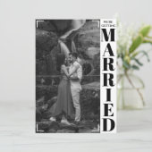 Modernes Minimalistisches Schwarz-Weiß-Foto Einladung (Stehend Vorderseite)