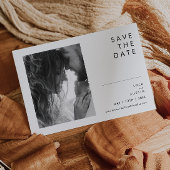 Modernes Minimalistisches Schwarz-Weiß-Foto horizo Save The Date
