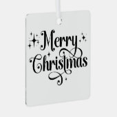 Modernes Minimalistisches Schwarz-Weiß-Foto Ornament Aus Metall (Vorderseite Rechts)