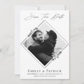 Modernes Minimalistisches Schwarz-Weiß-Foto Save The Date (Vorderseite)
