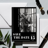 Modernes, Minimalistisches Schwarz-Weiß-Foto Save The Date