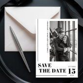 Modernes Minimalistisches Schwarz-Weiß-Foto Save The Date