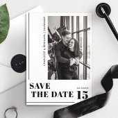 Modernes Minimalistisches Schwarz-Weiß-Foto Save The Date